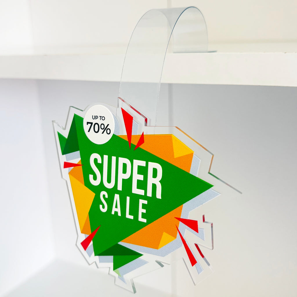 20pcs Shelf Wobbler, Acrylic Sign Super Sale, Retail Display Tag, Custom Acrylic POP Sign, Personalized Store Promotion Tag
